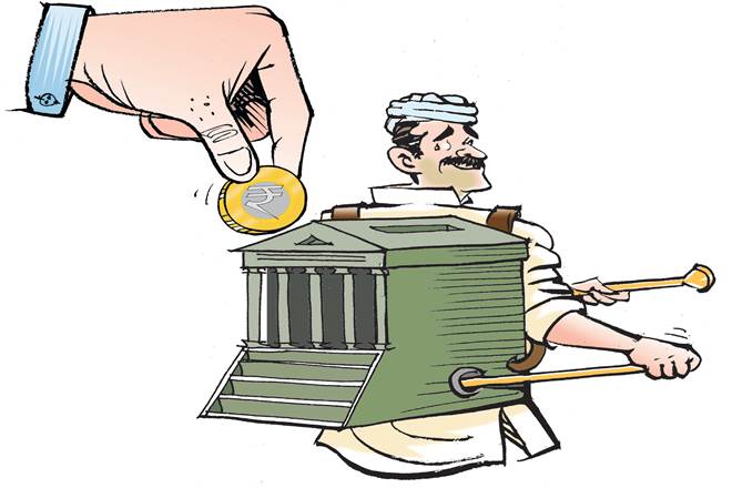 With falling farm yields, exacerbated by climate effects, doubling farmers’ real income by FY23 will be difficult, which means continuing to subsidise fertiliser will work against the government’s stated goal for the agriculture sector. (Illustration: rohnit phore)