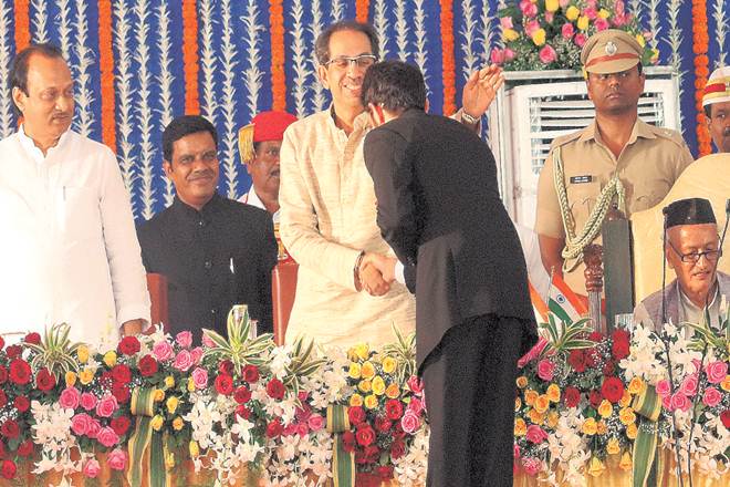 Maharashtra Deputy Chief Minister Ajit Pawar, Chief Minister Uddhav Thackeray, Aaditya Thackeray and Governor Bhagat Singh Koshyari in Mumbai on Monday (Ganesh Shirsekar)