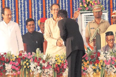 Maharashtra Deputy Chief Minister Ajit Pawar, Chief Minister Uddhav Thackeray, Aaditya Thackeray and Governor Bhagat Singh Koshyari in Mumbai on Monday (Ganesh Shirsekar)