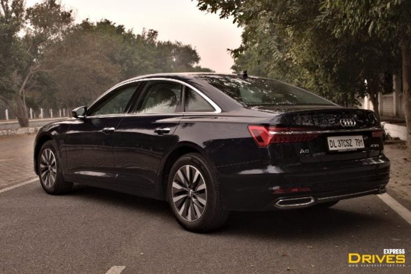 At the back, the 2020 Audi A6 comes with LED lamps. There is a chrome strip running through them and across the length of the boot lid. Furthermore, there is a similar chrome strip on the lower edge of the bumper as well. The design is layered, looks sporty and compact.