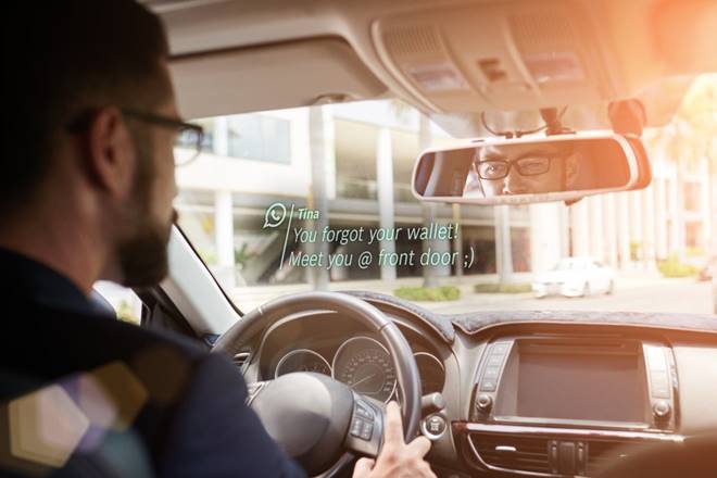 Bosch device that can turn any pair of glasses into ‘smartglasses’ with HUD to display alerts & navigation