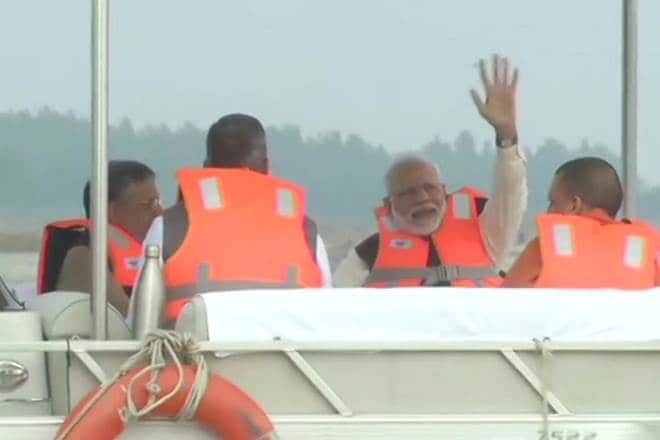 Namami Gange, nirmal gange, pm modi, modi boat ride, modi kanpur, modi boat ride kanpur  
