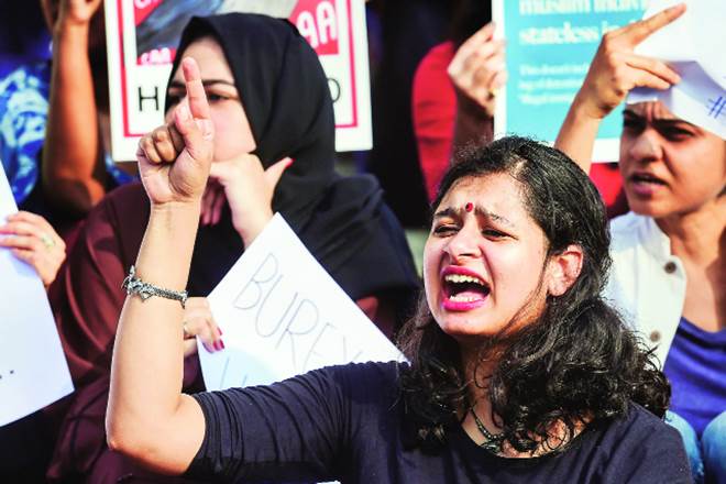 Protesters raise slogans during a protest against the Citizenship Amendment Act in Bengaluru (PTI Image) Protesters raise slogans during a protest against the Citizenship Amendment Act in Bengaluru (PTI Image)