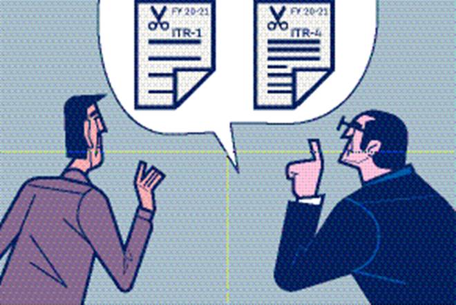 These two types of ITR forms are supposedly most simple forms, requiring minimal details from individuals having limited total income or carrying out small business/ profession. (Illustration: Shyam Kumar Prasad)