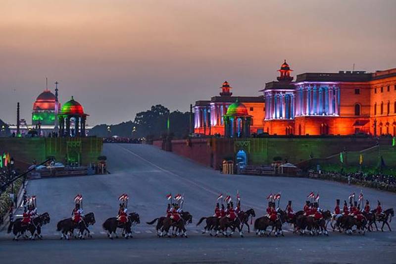 beating retreat 2020, beating retreat 2020 photos, beating retreat 2020 images, beating retreat 2020 india, beating retreat 2020 time, beating retreat 2020 date, beating retreat ceremony, beating retreat india, raisina hills lit up, rashtrapati bhawan lighting