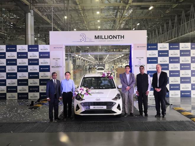 Hyundai India rolls out 3 millionth export car, targets 2 lakh car exports in 2020