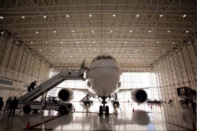 Mexican Air Force Presidential Boeing 787-8 Dreamliner is pictured at a hangar before it is put up for sale by Mexico's new President Andres Manuel Lopez Obrador, at Benito Juarez International Airport in Mexico City. (Reuters)
