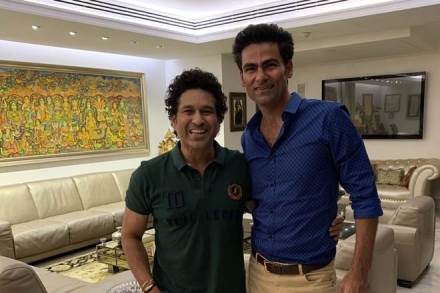 Mohammad Kaif and Sachin Tendulkar. (Source: Twitter) Mohammad Kaif and Sachin Tendulkar. (Source: Twitter)