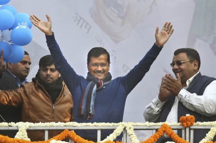 Despite both the home minister and the prime minister indulging in ugly religious polarisation, Kejriwal trounced both parties. (AP Photo)