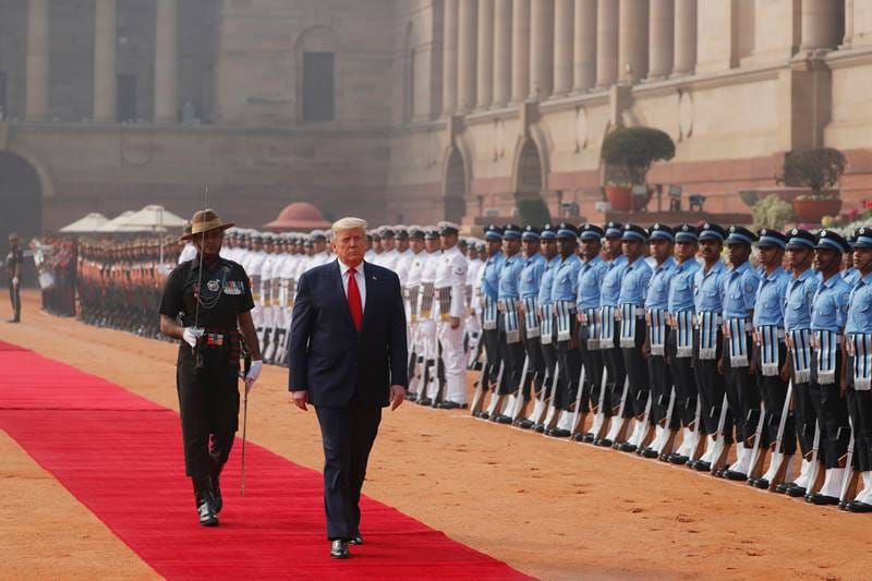 trump india visit, donald trump india visit, donald trump india visit 2020, trump india visit 2020, PM Modi welcomes US President, Melania, Modi, Sabarmati ashram, Motera stadium, Taj Mahal, ITC Delhi