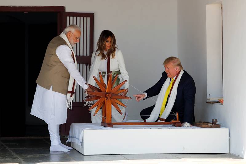 trump india visit, donald trump india visit, donald trump india visit 2020, trump india visit 2020, PM Modi welcomes US President, Melania, Modi, Sabarmati ashram, Motera stadium, Taj Mahal, ITC Delhi