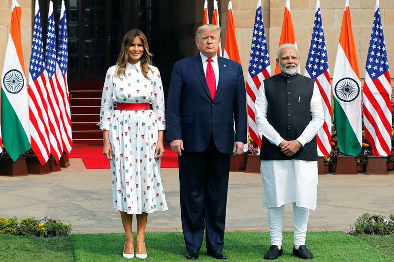 trump india visit, donald trump india visit, donald trump india visit 2020, trump india visit 2020, PM Modi welcomes US President, Melania, Modi, Sabarmati ashram, Motera stadium, Taj Mahal, ITC Delhi