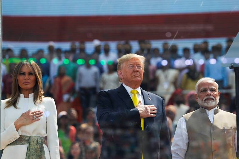 trump india visit, donald trump india visit, donald trump india visit 2020, trump india visit 2020, PM Modi welcomes US President, Melania, Modi, Sabarmati ashram, Motera stadium, Taj Mahal, ITC Delhi