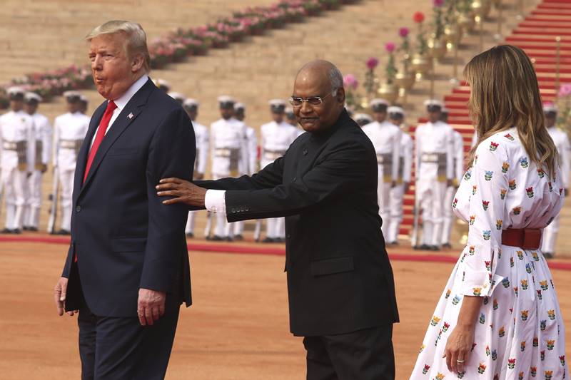 trump india visit, donald trump india visit, donald trump india visit 2020, trump india visit 2020, PM Modi welcomes US President, Melania, Modi, Sabarmati ashram, Motera stadium, Taj Mahal, ITC Delhi