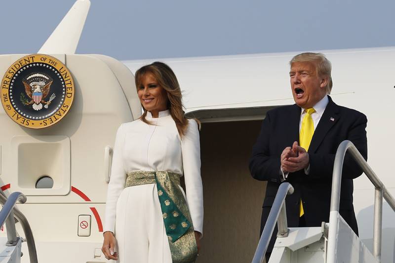 trump india visit, donald trump india visit, donald trump india visit 2020, trump india visit 2020, PM Modi welcomes US President, Melania, Modi, Sabarmati ashram, Motera stadium, Taj Mahal, ITC Delhi