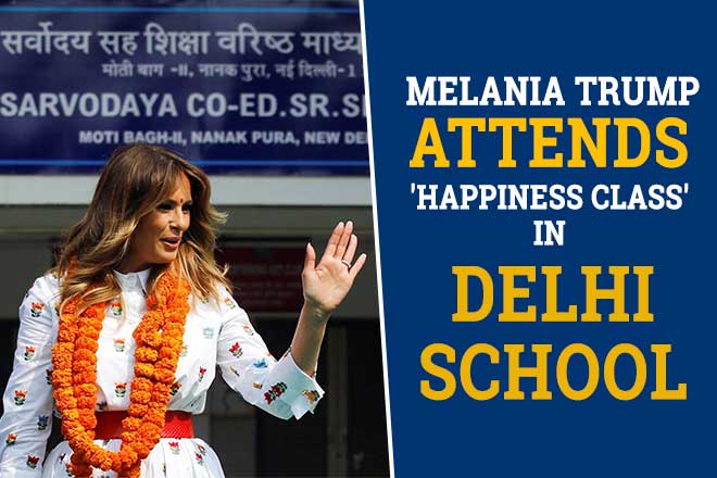 First lady Melania Trump attends 'Happiness class', Yoga session at Delhi school