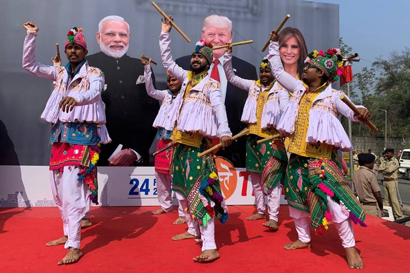 trump india visit, donald trump india visit, donald trump india visit 2020, trump india visit 2020, PM Modi welcomes US President, Melania, Modi, Sabarmati ashram, Motera stadium, Taj Mahal, ITC Delhi