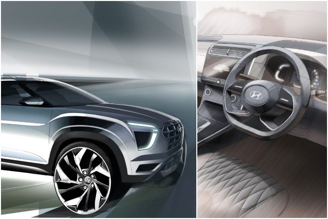 2020 Hyundai Creta interior sketches revealed: Large touchscreen with segment first features!