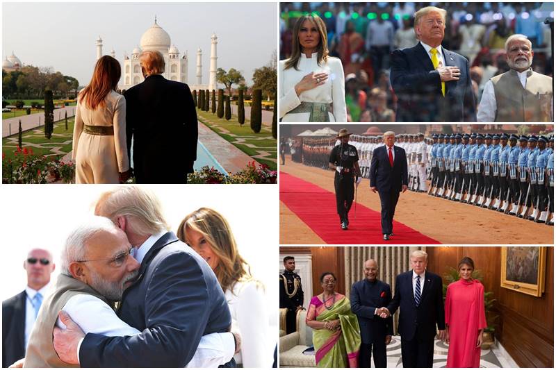 trump india visit, donald trump india visit, donald trump india visit 2020, trump india visit 2020, PM Modi welcomes US President, Melania, Modi, Sabarmati ashram, Motera stadium, Taj Mahal, ITC Delhi