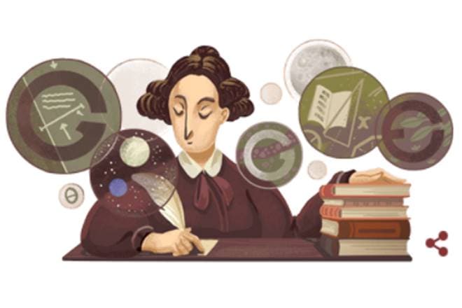 Mary Somerville, Google Doodle, Google Doodle to honour Mary Somerville, Scotland, Scientist, science, Philosophical Transactions, National Science Academy, Royal Society of London, Experimental physics, Jedburgh, Euclid, Elements of Geometry, The Mechanism of the Heavens, The Connection of the Physical Sciences, Astronomy, John Couch, Neptune, Suffrage, Mary Somerville Medal and Prize, STEM