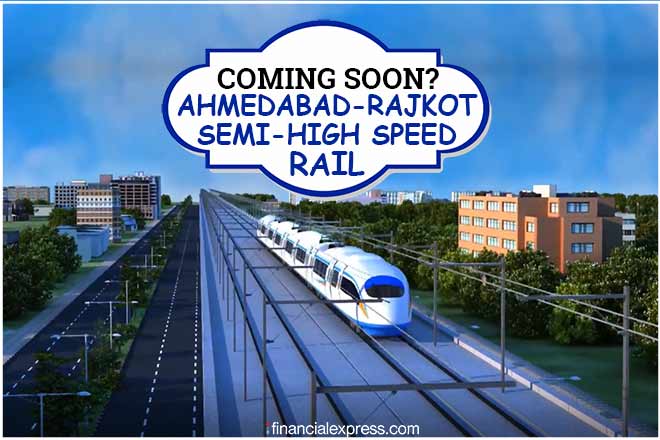 The proposed Ahmedabad-Rajkot rail project is a semi-high speed rail corridor coming up between Ahmedabad and Rajkot 
