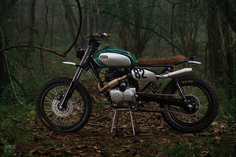 Adhil's very first build took over two years to complete and went through a couple of revisions as well over time. Most of the work happened in his backyard in Calicut, Kerala. Based on a 2012 Hero Karizma R, it is powered by the same 223cc engine which is basically a detuned version of the Honda CRF230. (Image: Bikeexif)