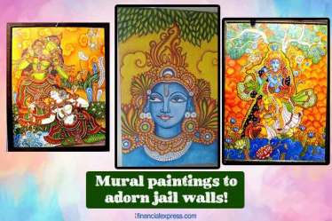 kozhikode jail, kozhikode district jail, kozhikode prison, Kerala, kerala style mural, kerala mural paintings, art, art inside jails, power of art, kerala state legal services authority, which plant is used as natural pigment in mural paintings, kerala mural painting history, kerala mural paintings, kerala mural paintings ideas, kerala jail reforms