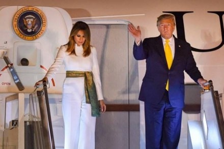 US President Donald Trump, McDonald, burger, steak, meatloaf, Rastrapati Bhavan, Indian food, American spices, President of the United States, POTUS, First Lady of the United States, FLOTUS, Melania Trump, Jared Kushner, Atlantic salmon, fish tikka, Cajun spice, garam masala, beef, raan ali-shaan, grilled goat, rogan josh, Raisina Dal, vegetarian, non-vegetarian, aloo tikki, palak papdi, amuse-bouche, orange, golden dust, Lemon coriander shorba, soup, dum guchi matar, morels, dum gosht biryani, deg ki biryani. dessert, malpua with rabri, vanilla ice cream, salty caramel sauce, hazelnut apple pie, Ram Nath Kovind, Durbar Hall, Ashoka Hall, Taj Mahal, Kashmiri carpet