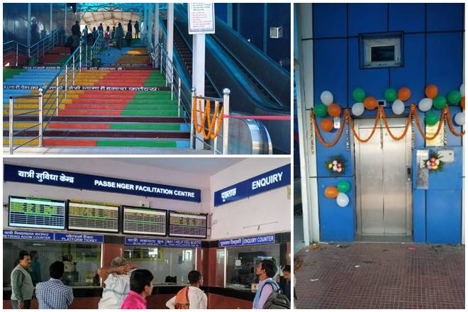 The station walls have been decorated with Mithila paintings. The station walls have been decorated with Mithila paintings.