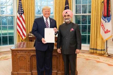 taranjit sandhu, us ambassador, india us ambassador, donald trump, oval office, white house
