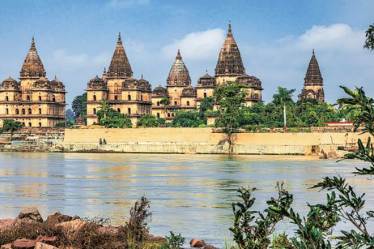 The famous royal chhatris, or cenotaphs, on the banks of the Betwa river