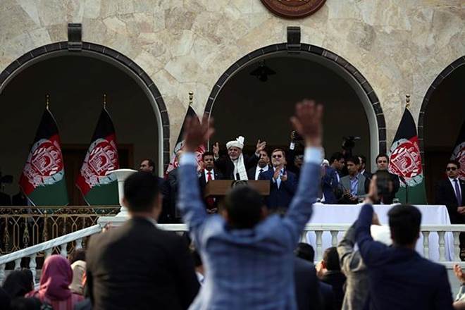 Hundreds of people had assembled at two venues inside the presidential palace complex (AP Photo)