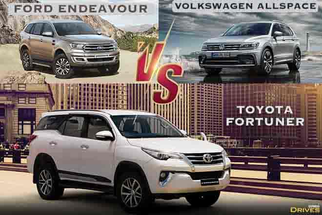 SUV battle! Volkswagen Tiguan AllSpace vs Ford Endeavour vs Toyota Fortuner specs, features, price compared