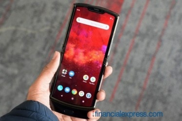 The new Motorola Razr is a ‘foldable’ flip smartphone that runs Android. (Photo credit: Saurabh Singh/Financial Express)