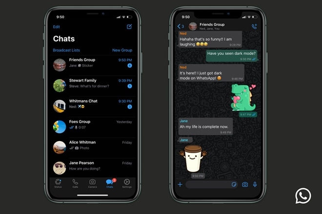whatsapp dark mode