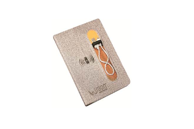 This super notebook is a perfect device that allows you to write down your thoughts and the plus point is that you can even charge your phone with it.