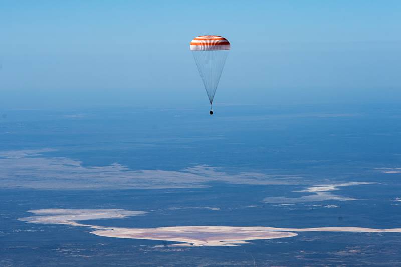 NASA, NASA astronauts, ISS, International Space Station, Soyuz landing, Kazakhstan, space, Jessica Meir, Andrew Morgan, Oleg Skripochka, ISS crew