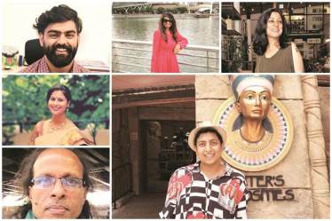 Travel and fashion blogger and product reviewer Vaishali Shah; Gurugram-based Rachna Kalra works with authors and publishers to market their books; Mihir Shah, a Mumbai-based food blogger, traveller and freelance columnist; Faizal Khan, a Delhi-based freelance journalist; Bengaluru-based Durgesh Nandini has been freelancing as a PR consultant and community manager since she quit her job in March last year; and Arjun Tyagi, a consultant at New Delhi-based PR firm Kaizzen, who also works as a freelancer. (Clockwise)