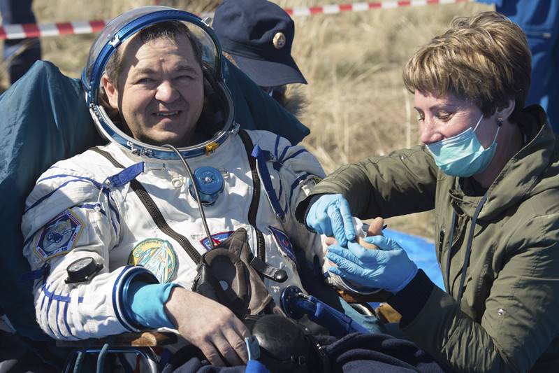 NASA, NASA astronauts, ISS, International Space Station, Soyuz landing, Kazakhstan, space, Jessica Meir, Andrew Morgan, Oleg Skripochka, ISS crew