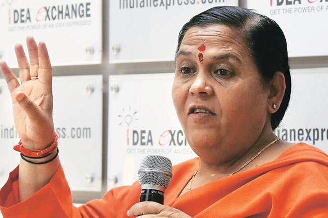 BJP leader Uma Bharti has demanded strict action against those involved in the Palghar lynching of two saints. (File Photo Indian Express)