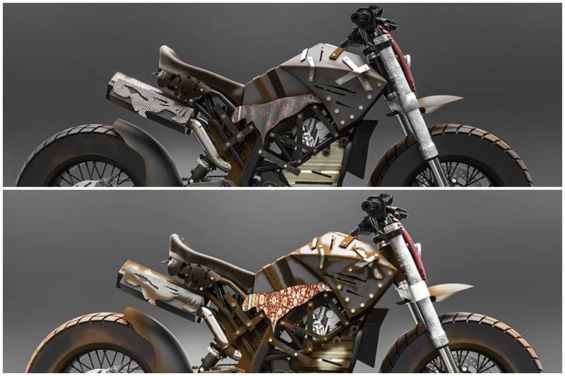 It took more than one attempt to settle on the design that you see in the previous pictures and ones that follow. Rushlane writes that the custom house had to build two identical motorcycles in 40 days and so there were mechanical and electrical glitches. (Image: Neev Motorcycles/Facebook)