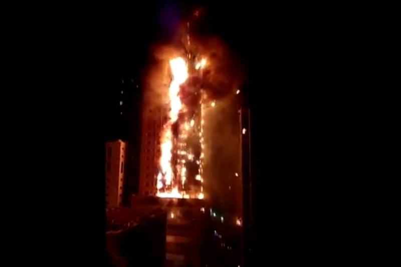 sharjah tower fire, sharjah skyscraper fire
