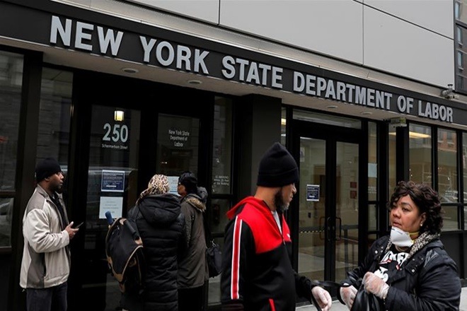 In April, the unemployment rate increased by 10.3 percentage points to 14.7 per cent. (Reuters)