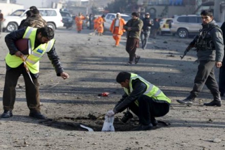 Bus strikes roadside bomb in southern Afghanistan; 9 killed