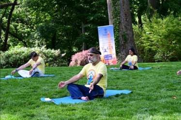 Yoga Day in US, international day of yoga, benfits of yoga, COVID-19, narendra modi, virtual IYD programme, Taranjit Singh Sandhu, latest news on yoga day in US