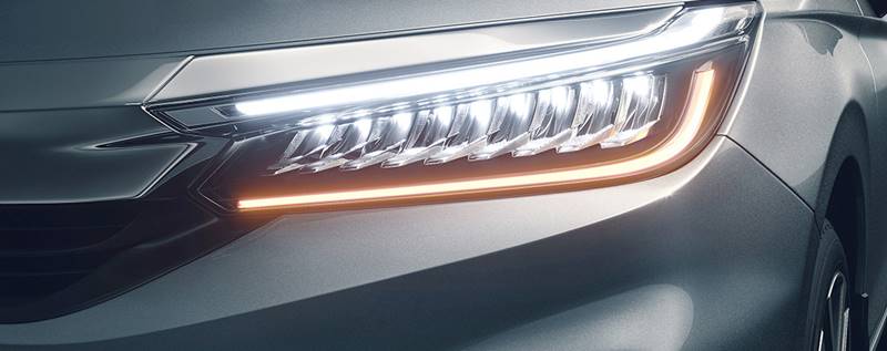 Honda has added a whole lot of features to the new City, including full LED headlamps, Z-shaped wrap-around LED tail lamps, 17.7 cm HD full-colour TFT instrumentation with G-meter, Lane Watch camera, Vehicle Stability Assist (VSA) with Agile Handling Assist (AHA) and more.