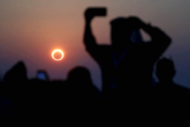solar eclipse live surya grahan june 2020 ring of fire solar eclipse timings Delhi Mumbai annular Solar eclipse pics Himachal surya grahan suriya kiraganam how where when to watch solar eclipse summer solstice