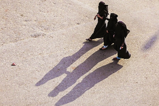 A file photo of women clad in burqas in the Charminar area of Hyderabad (Bloomberg)