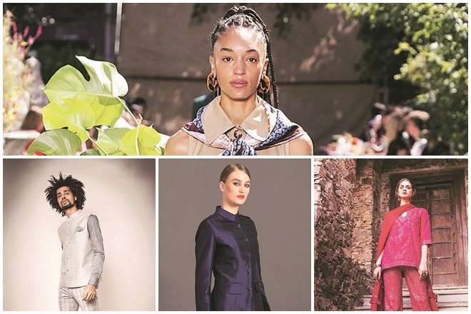 The Raghavendra Rathore Jodhpur collection has structured tailormade styles for men and women; an outfit from American luxury fashion house Kate Spade; and Bubber Couture, a Mumbai-based menswear label, Anjali Bhaskar of Samatvam, a Delhi-based designer-wear brand