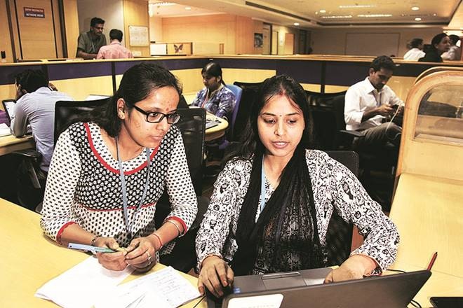 Employees work at a laptop computer at the Wipro Ltd. headquarters in Bangalore, India, on Thursday, April 14, 2016. Wipro, scheduled to release fourth-quarter earnings on April 20, last week said it would buy back its shares. Photographer: Namas Bhojani/Bloomberg Employees work at a laptop computer at the Wipro Ltd. headquarters in Bangalore, India, on Thursday, April 14, 2016. Wipro, scheduled to release fourth-quarter earnings on April 20, last week said it would buy back its shares. Photographer: Namas Bhojani/Bloomberg
